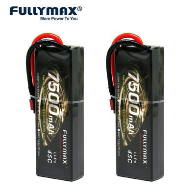 Batterien 45C 7500mAh 7.4V 2S Lipo für vorbildliche Aircraft Rc Model-Boote