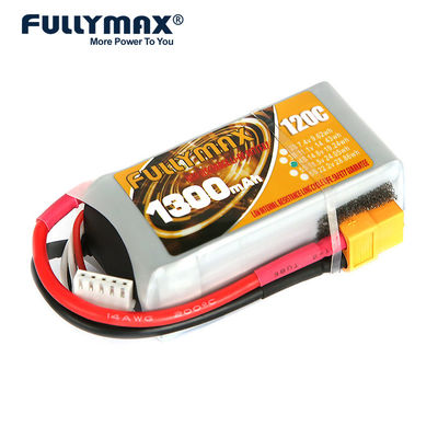 Batterie-Hochenergie-Dichte Rc 1300mah 14.8v 4 Zellen120c Lipo flache Batterie