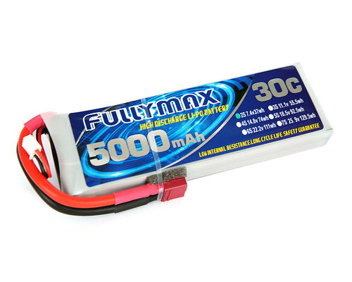 Batterie Fullymax 7.4V 5000mAh 2S 30C Lipo mit DEANS/T-Plug für RC-Nitroautos Rc-Hubschrauber