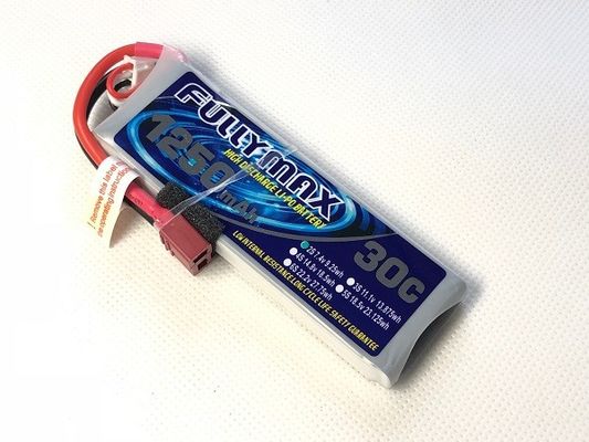 Batterie-Satz 30C 1250mAh 7.4V t-Stecker-2S LiPo für RC-Auto-Boots-LKW Heli Airplane